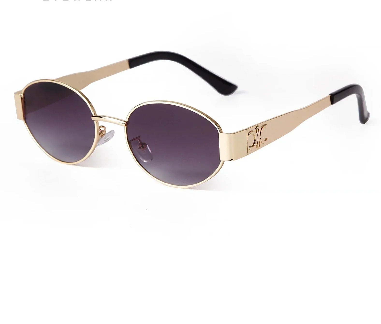 Retro Metal Frame Oval Sunglasses for Women — UV400