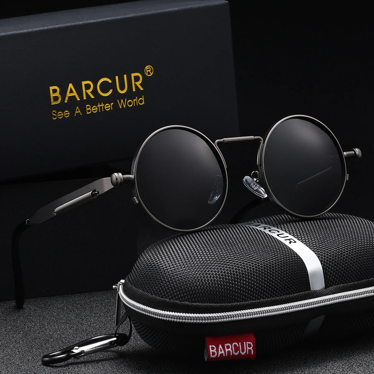 Men's Steampunk Round Sunglasses – Polarized UV400 Retro Style