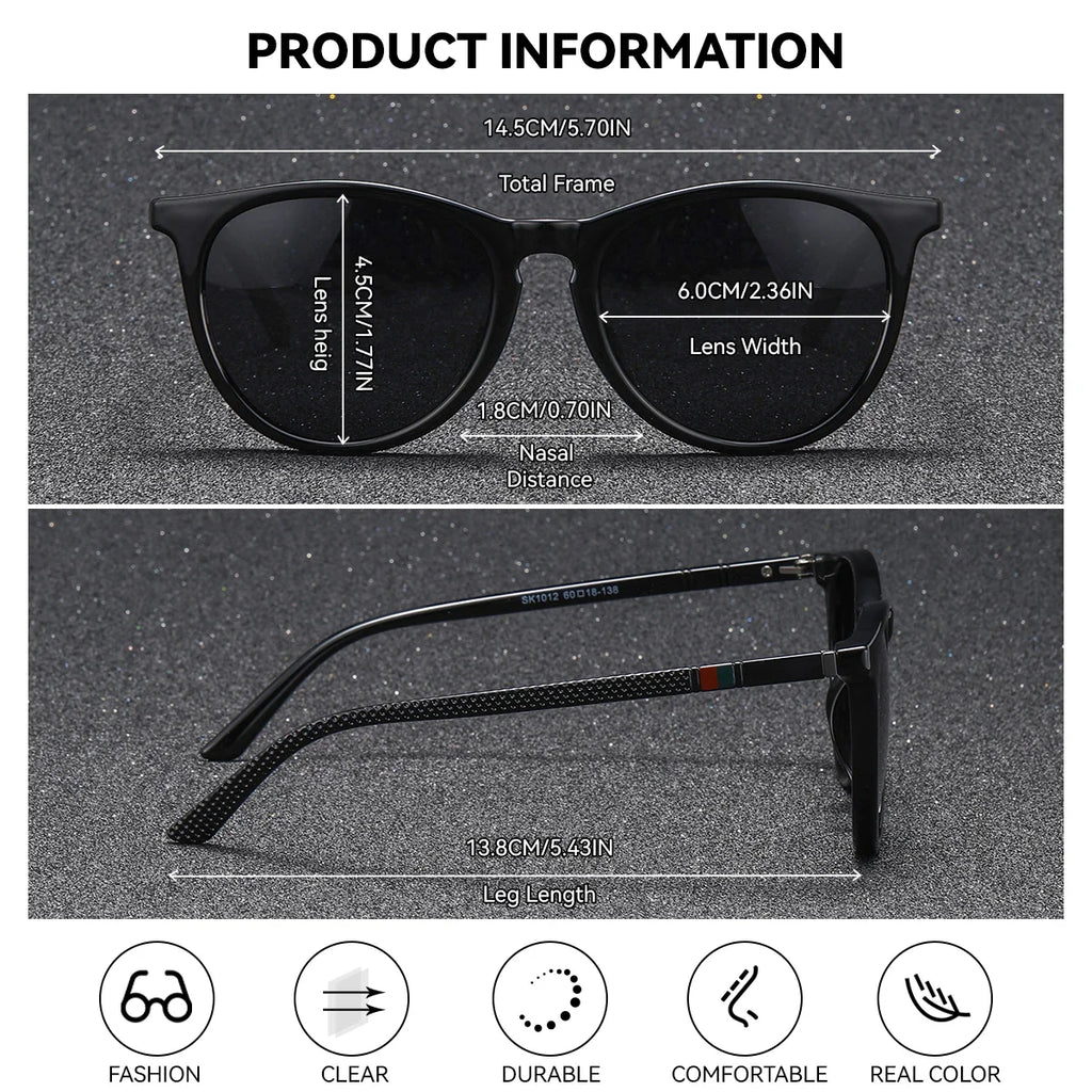 Stevvex BARCUR fashion round polarized UV400 mirror sunglasses for women with reflective lenses and stylish frame.
