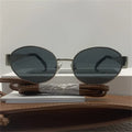 Gold Metal Frame Oval Sunglasses for Women — UV400