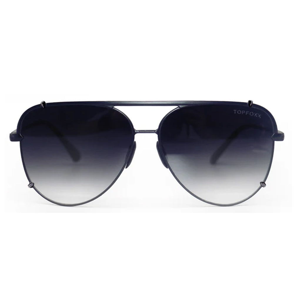 TopFoxx Smaller Cristina Faded Black Tangle-Free Aviator Sunglasses