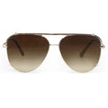 TopFoxx Smaller Cristina Faded Brown & Gold Tangle-Free Aviator Sunglasses