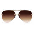 TopFoxx Smaller Megan 2 Faded Brown Tangle-Free Aviator Sunglasses