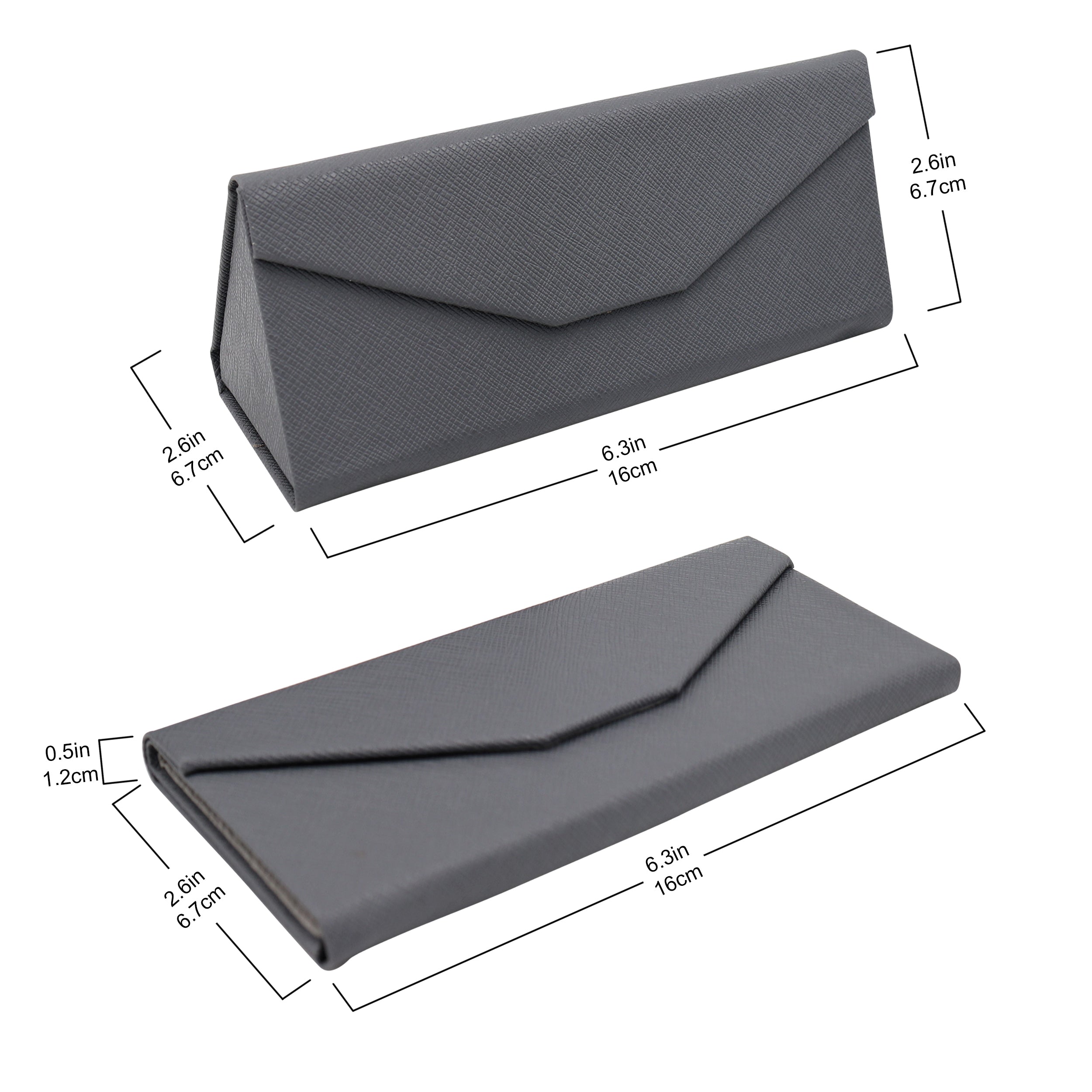 Grey Vegan Leather Glasses Case