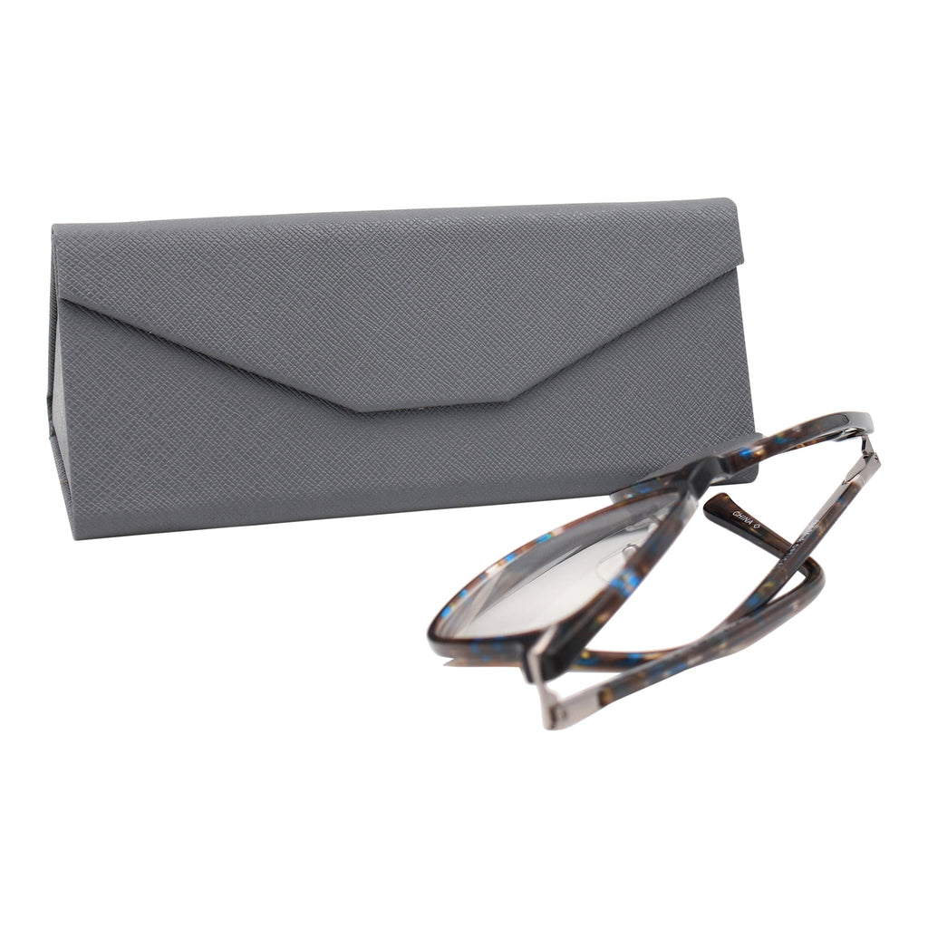 Grey Vegan Leather Glasses Case