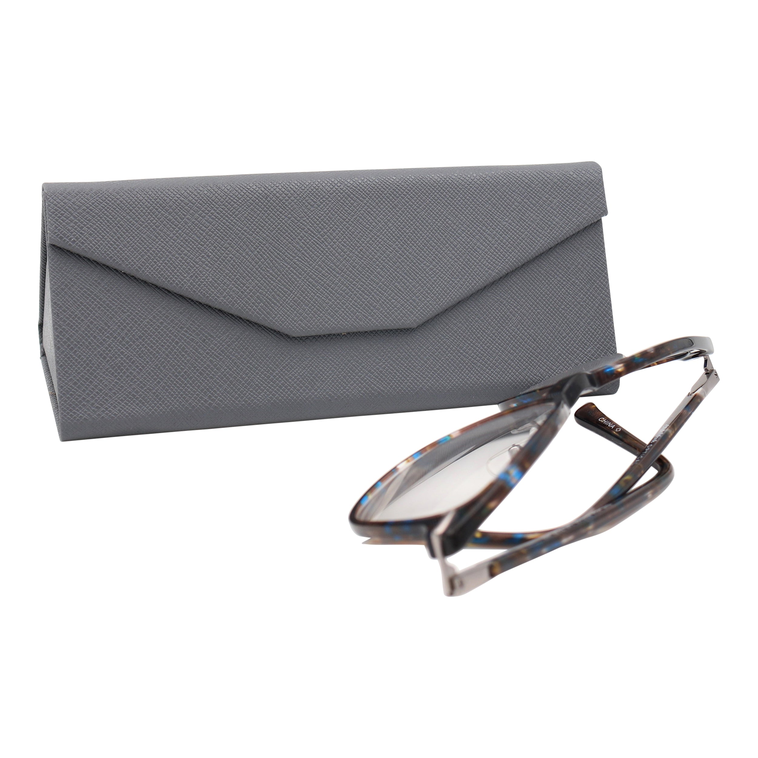 Grey Vegan Leather Glasses Case