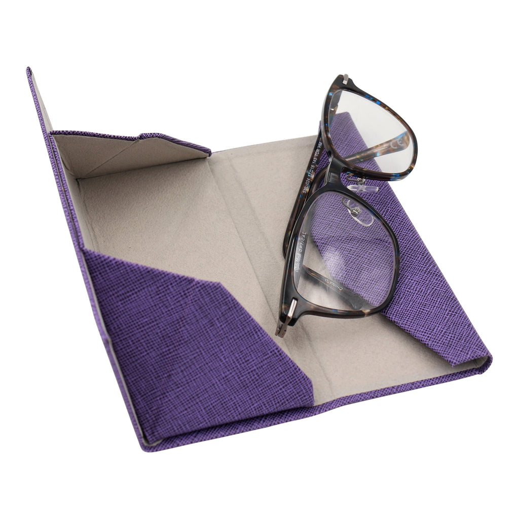 Purple Vegan Leather Glasses Case