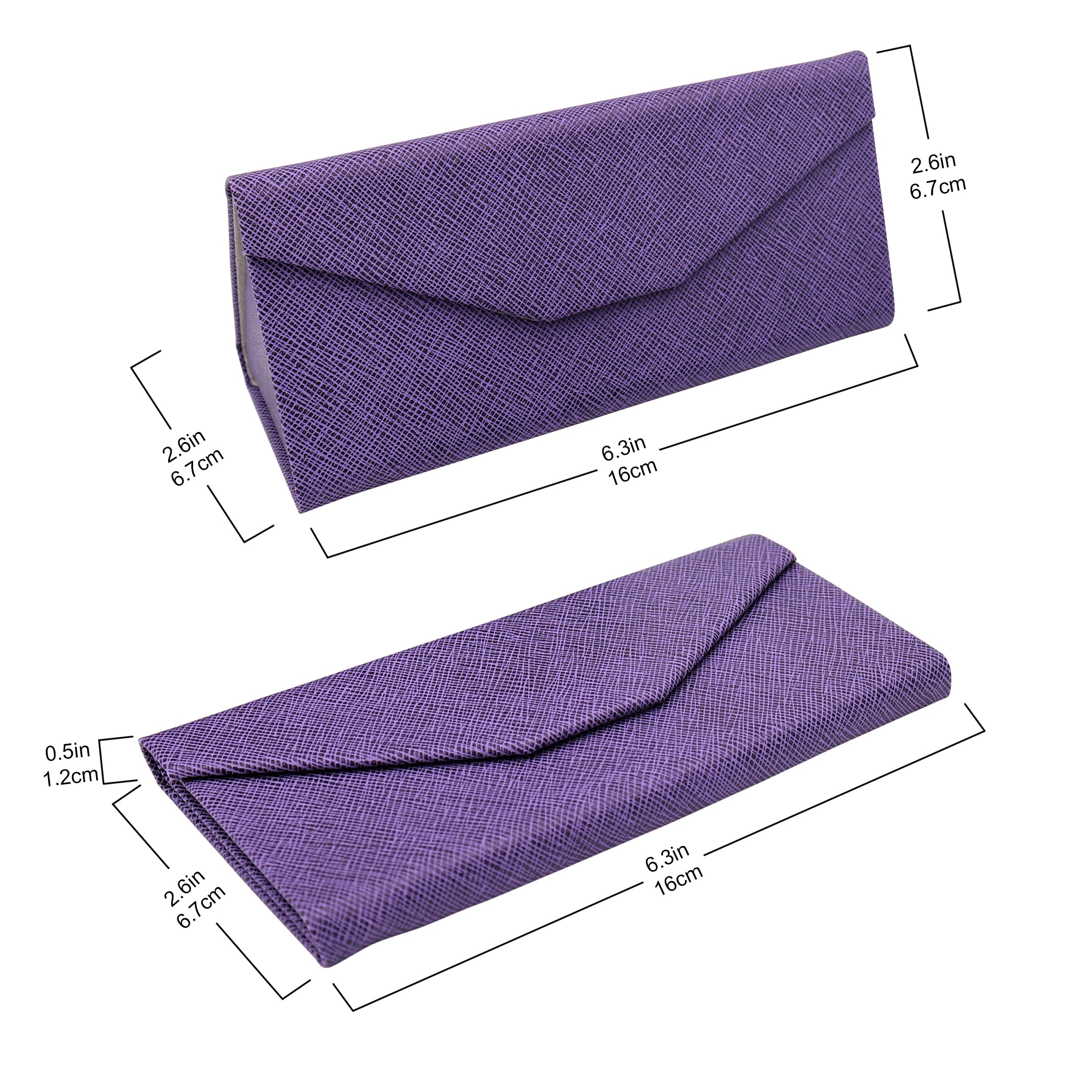 Purple Vegan Leather Glasses Case
