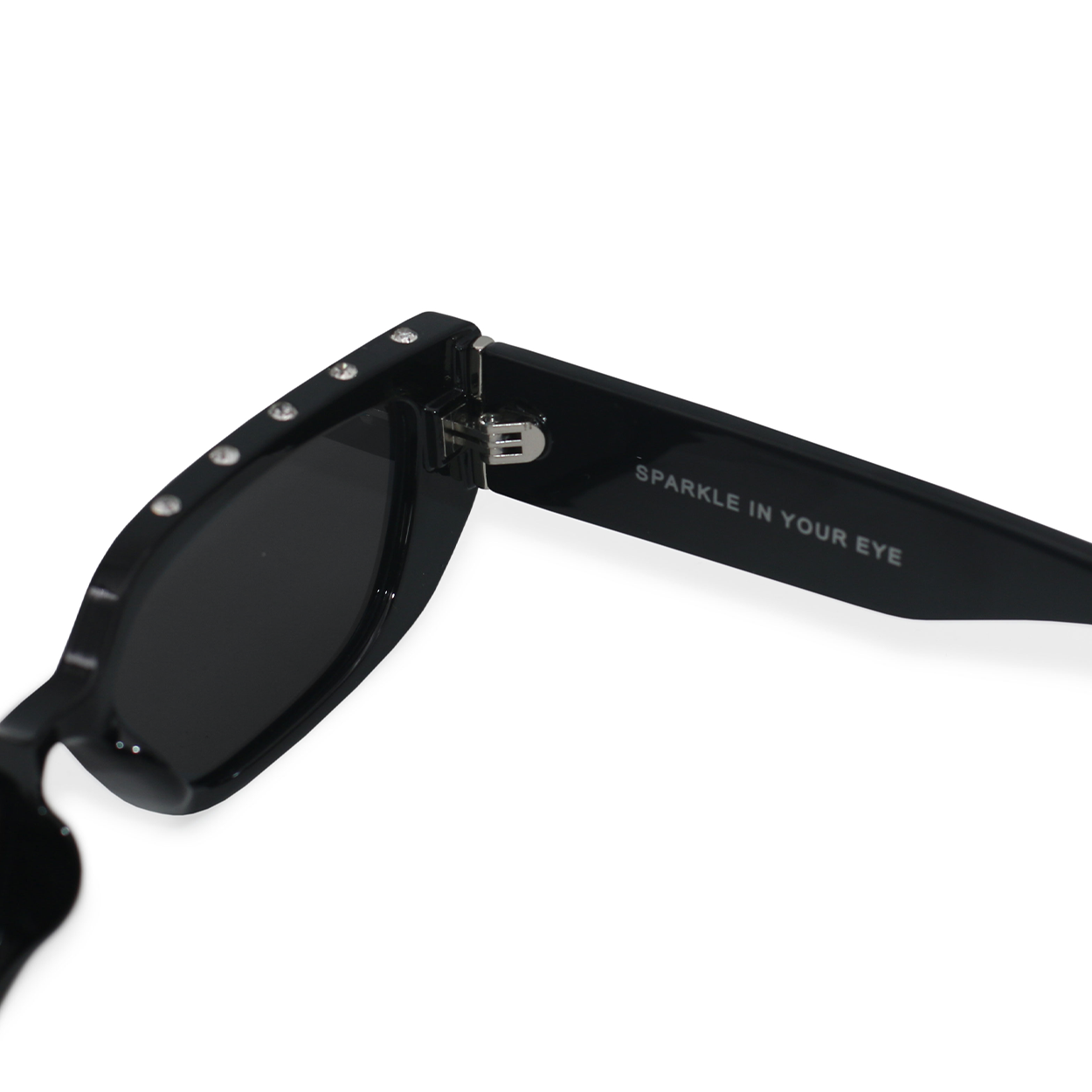 TopFoxx Sparkle In Your Eye Black Rhinestone Sunglasses