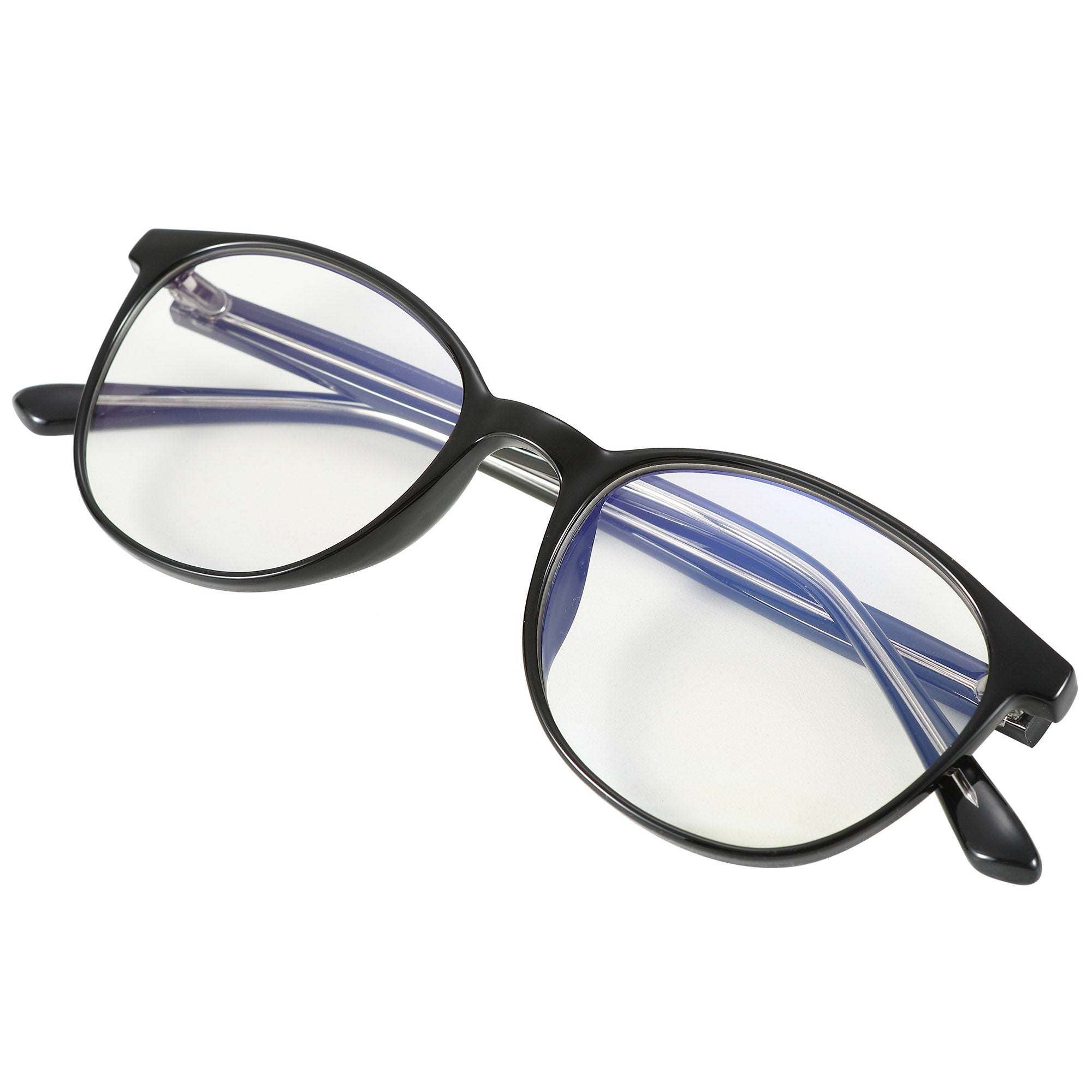 Blue Light Glasses by Sleep ZM, Taylor Kids Day-Time Blue Light Blocking Glasses in black, with clear lenses for children.