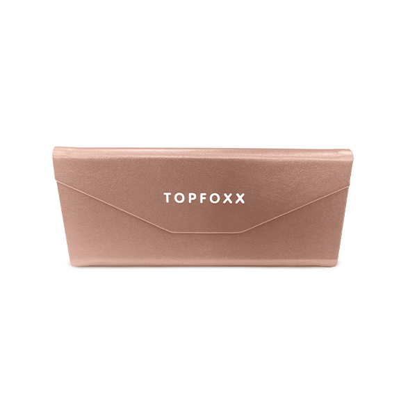 TopFoxx Rose Gold Foldable Sunglasses Case — Matte Finish, Velvet Interior