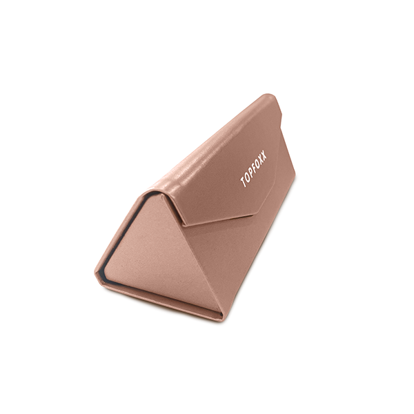 TopFoxx Rose Gold Foldable Sunglasses Case — Matte Finish, Velvet Interior
