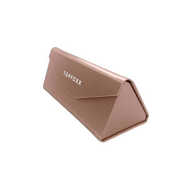 TopFoxx Rose Gold Foldable Sunglasses Case — Matte Finish, Velvet Interior
