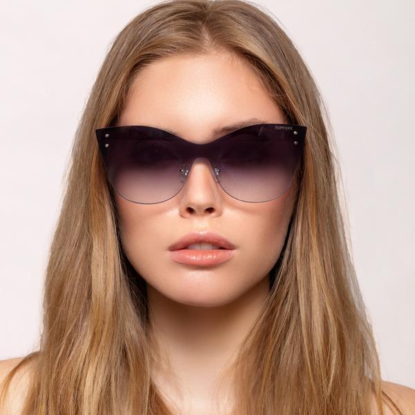 TopFoxx Sustainable Venice 2 Faded Black Aviator Sunglasses
