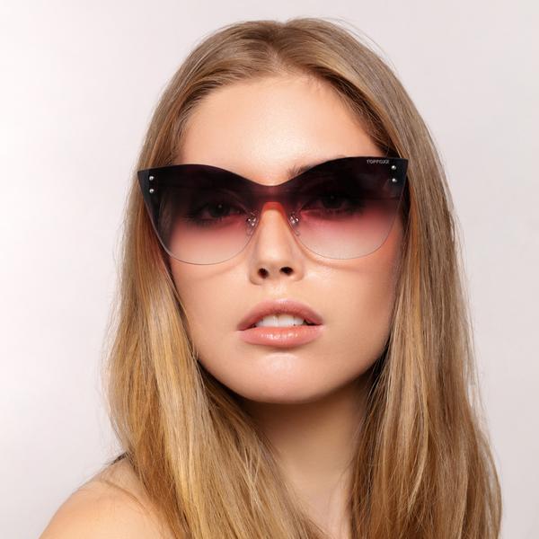 TopFoxx Sustainable Venice 2 Faded Burgundy Aviator Sunglasses
