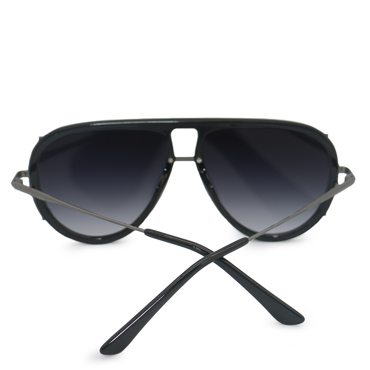 TopFoxx Ivy Luxe Black Tangle-Free Round Aviator Sunglasses