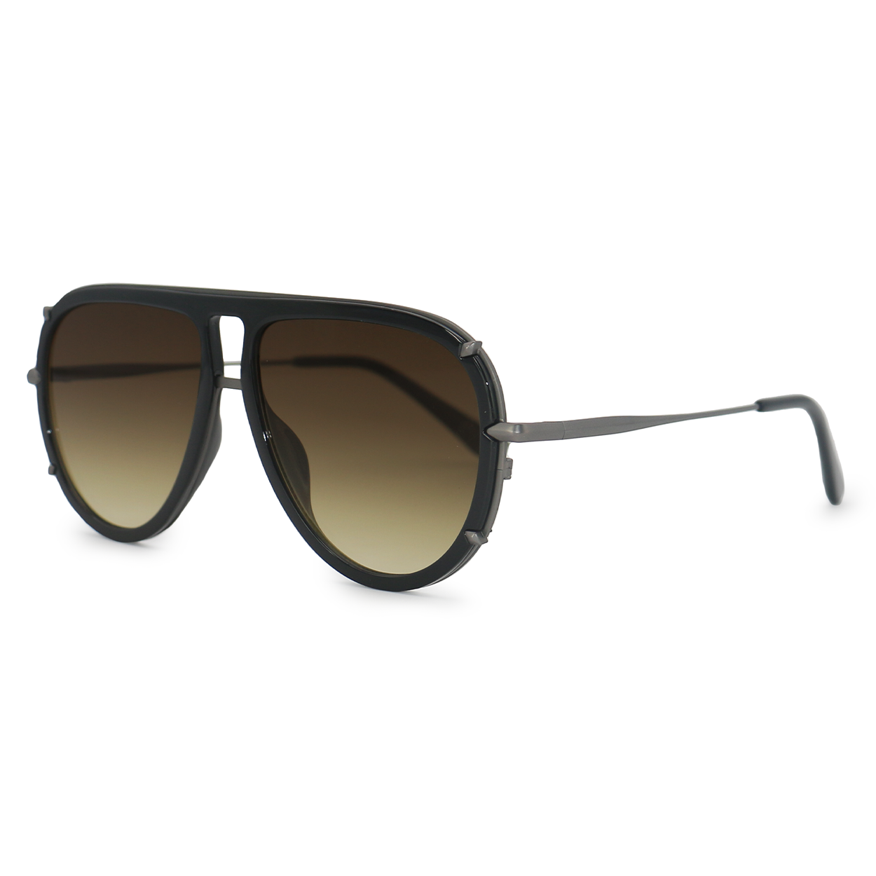 TopFoxx Ivy Luxe Olive Tangle-Free Round Aviator Sunglasses