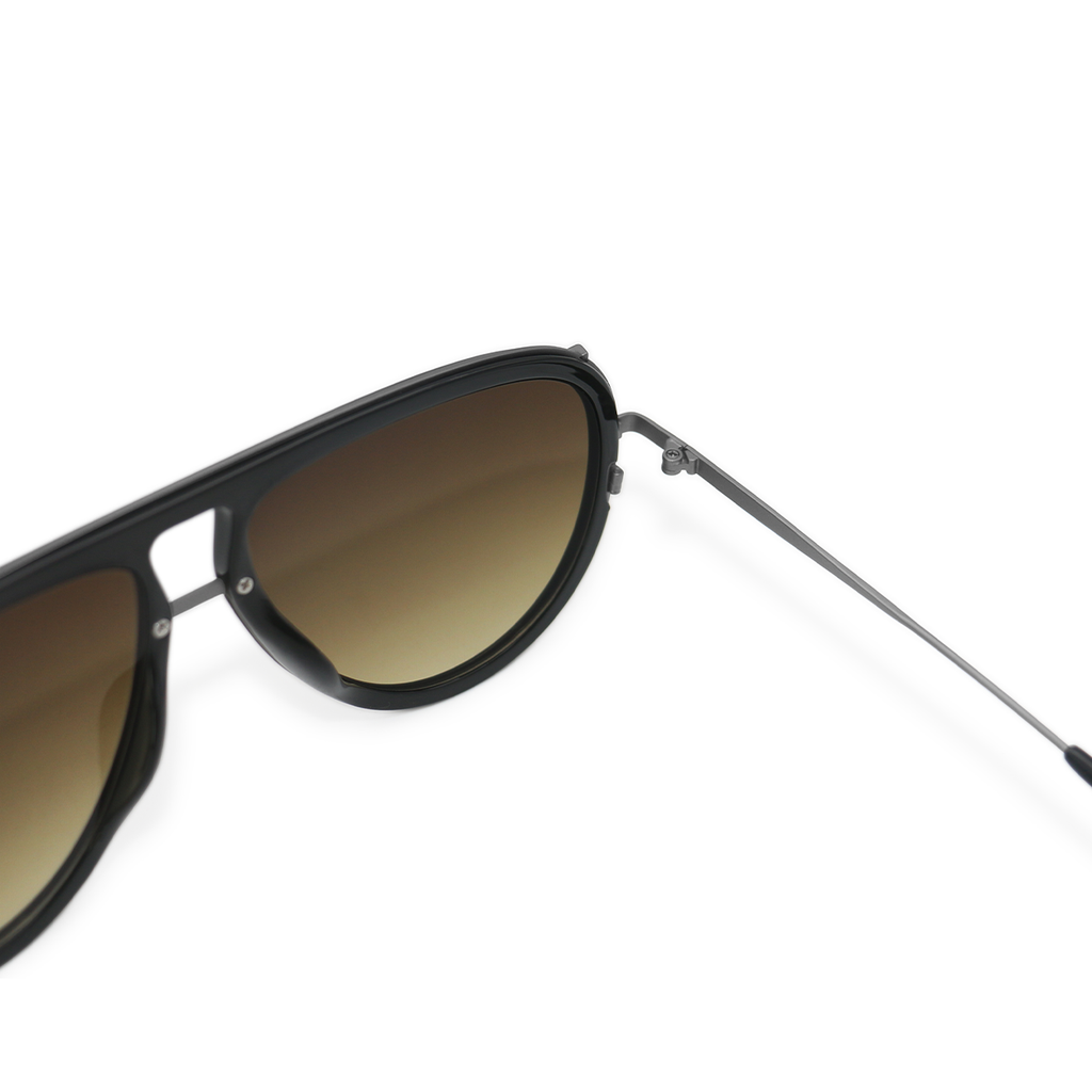 TopFoxx Ivy Luxe Olive Tangle-Free Round Aviator Sunglasses