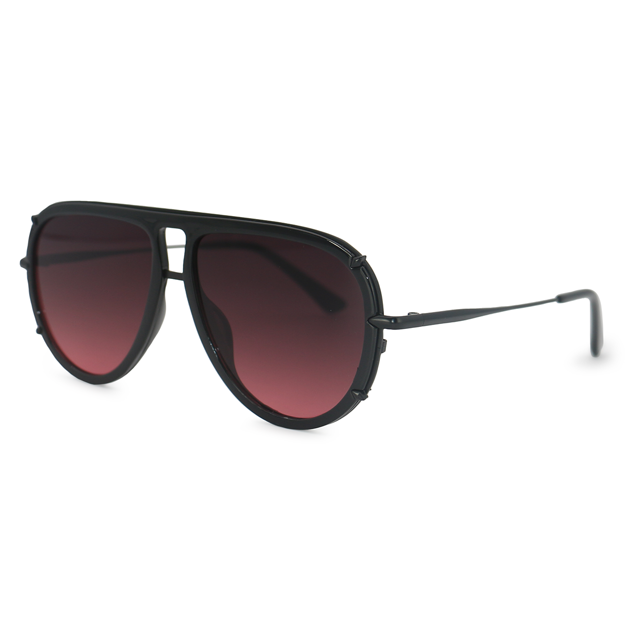 TopFoxx Ivy Luxe Ruby Tangle-Free Round Aviator Sunglasses