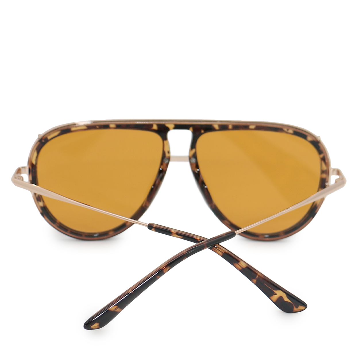 TopFoxx Ivy Luxe Yellow Tangle-Free Round Aviator Sunglasses