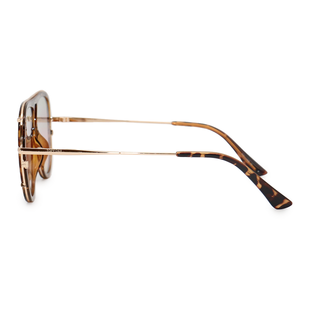 TopFoxx Ivy Luxe Pride Tangle-Free Round Aviator Sunglasses