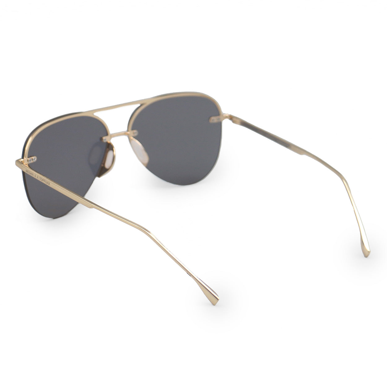 TopFoxx Smaller Megan 2 Mirrored Bronze Tangle-Free Aviator Sunglasses