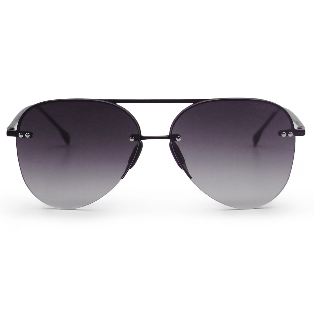 TopFoxx Smaller Megan 2 Faded Black Tangle-Free Aviator Sunglasses