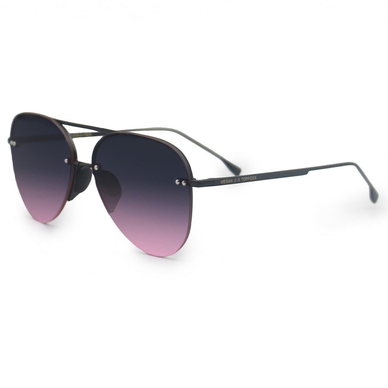 TopFoxx Smaller Megan 2 Faded Purple & Pink Tangle-Free Aviator Sunglasses
