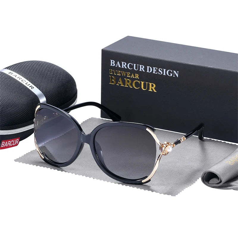 Stevvex BARCUR Trendy Butterfly UV400 polarized women's sunglasses with colorful frames and dark tinted lenses.