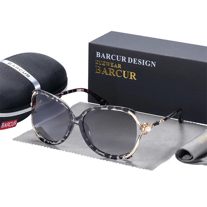 Stevvex BARCUR Trendy Butterfly UV400 polarized women's sunglasses with colorful frames and mirrored lenses.