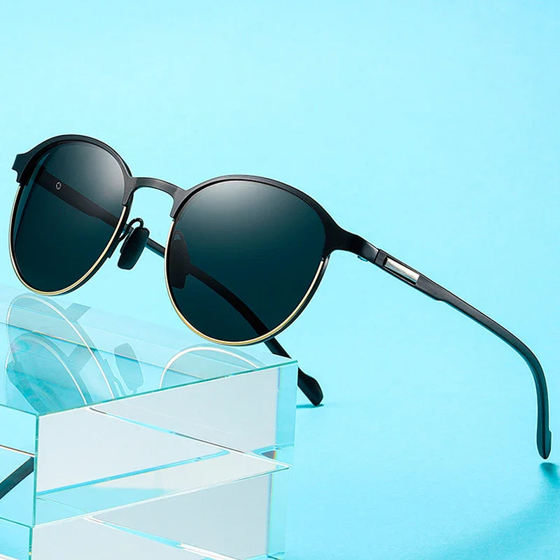 BARCUR Trendy Polarized Round Frame Sunglasses