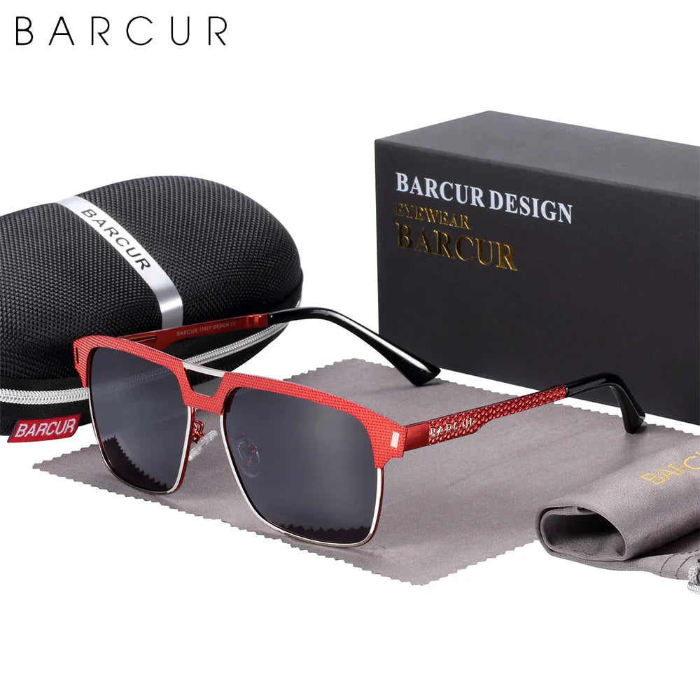 BARCUR Polarized Square Sunglasses – UV400 Men's
