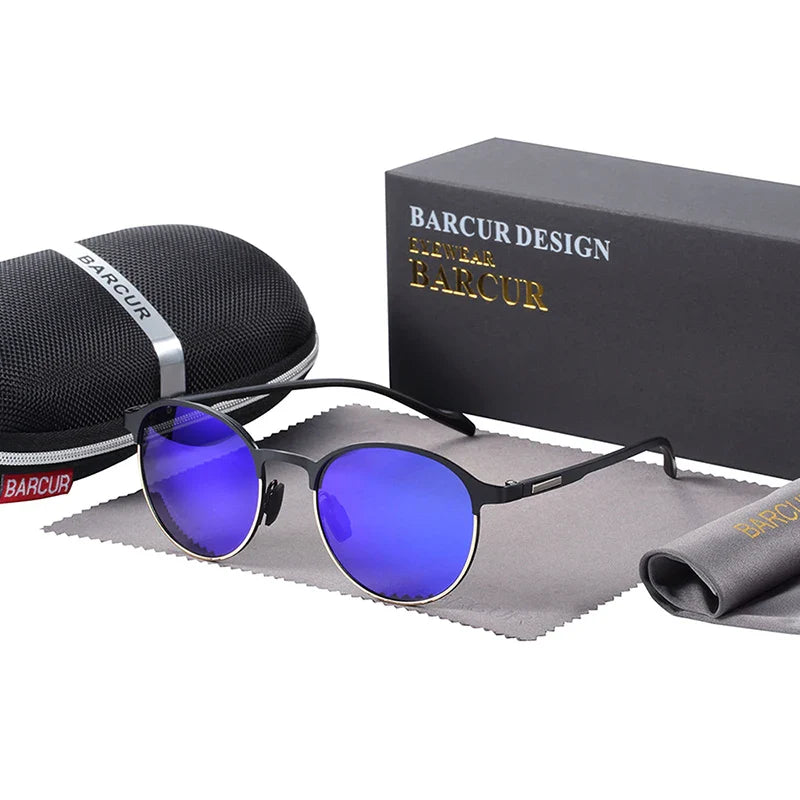 BARCUR Trendy Polarized Round Frame Sunglasses