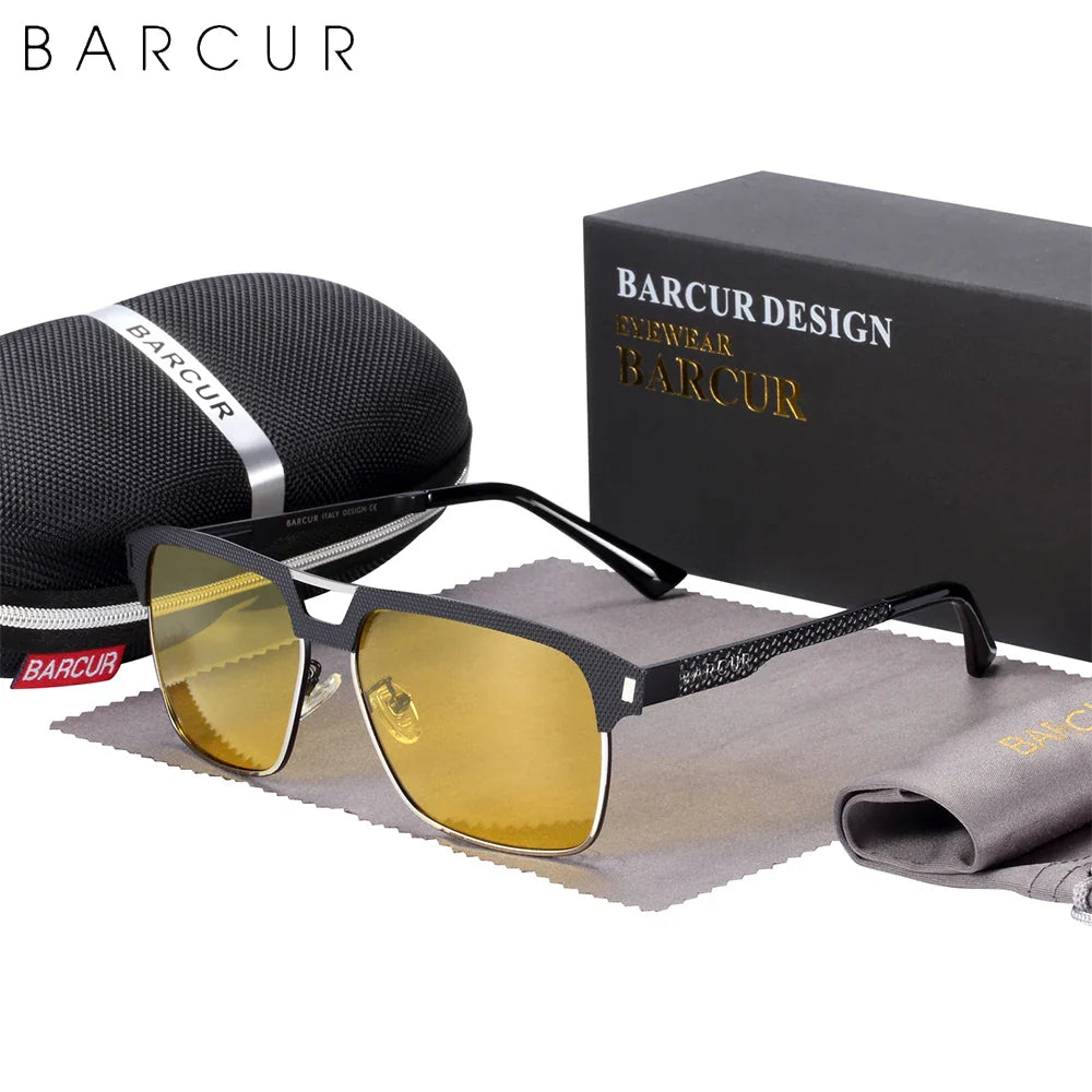 BARCUR Polarized Square Sunglasses – UV400 Men's
