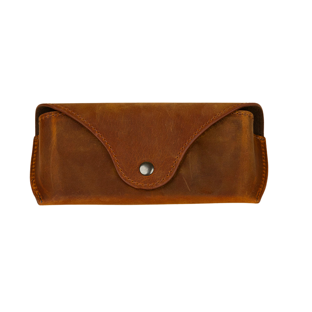Dark Brown Leather Sunglasses Case