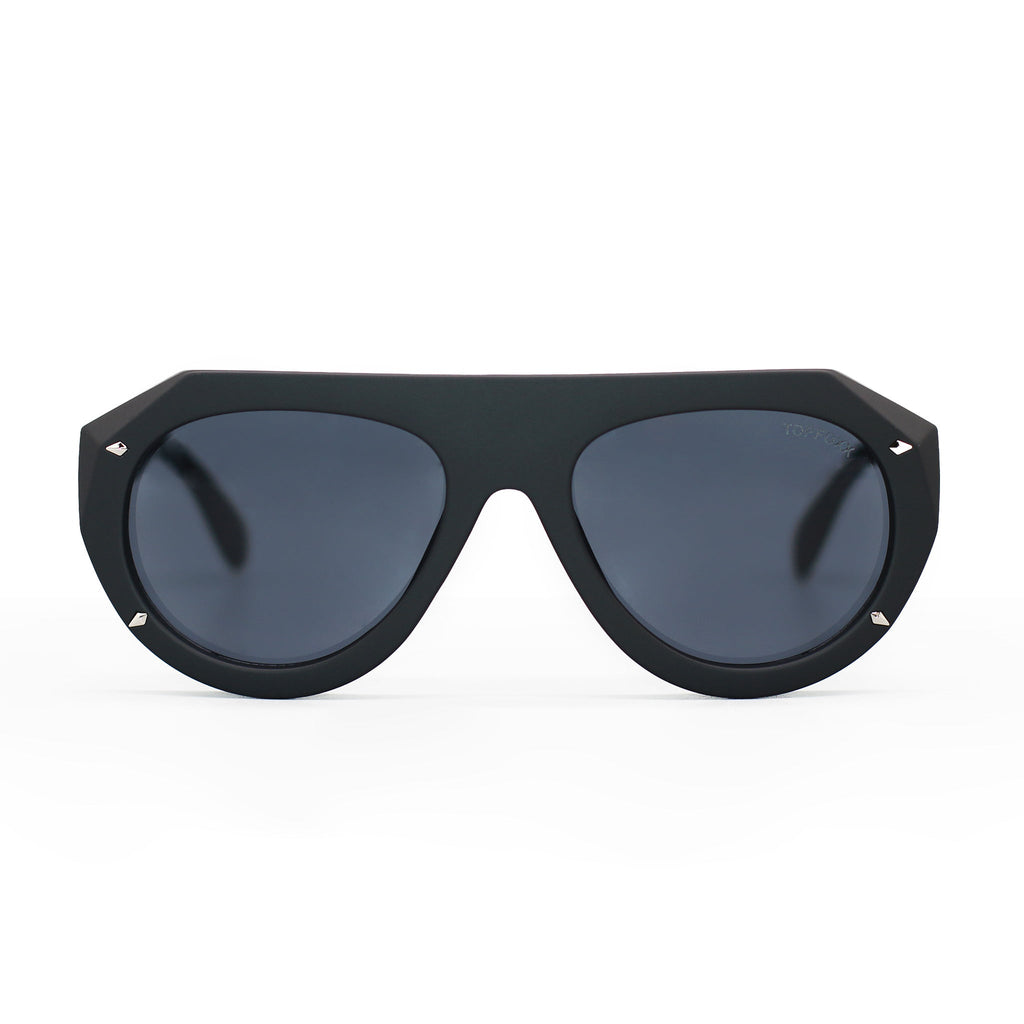 TopFoxx Vega Matte Black Oversized Tangle-Free Sunglasses