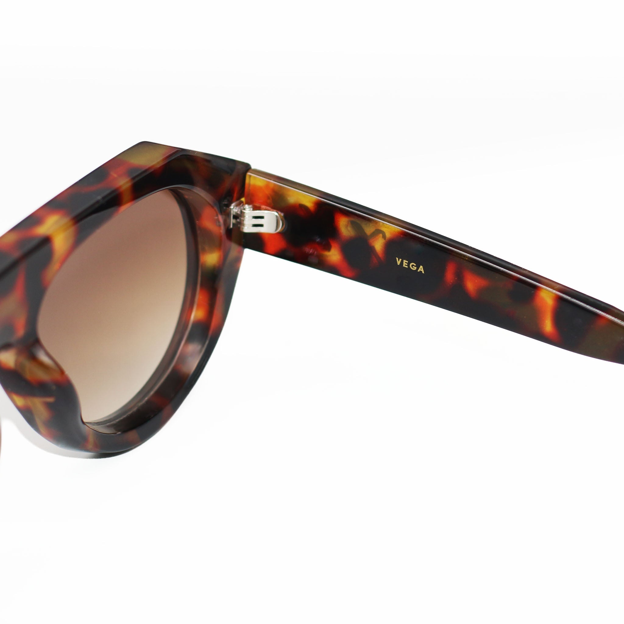 TopFoxx Vega Brown Tortoise Oversized Tangle-Free Sunglasses