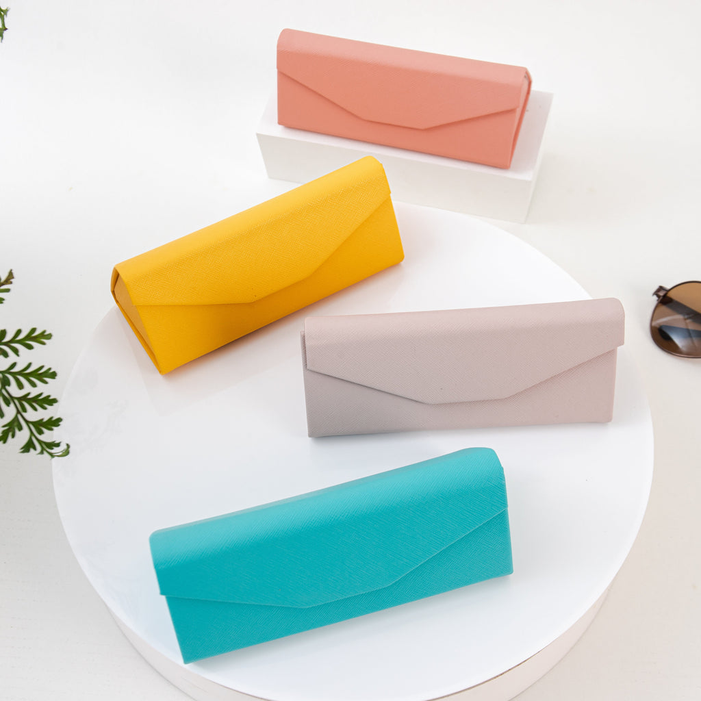 Solid Color Vegan Leather Glasses Case