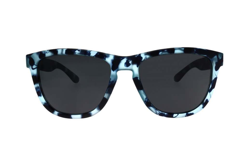 Epoch Eyewear Vibe Hazy Polarized Sunglasses – Blue Black Tortoise Frame Smoke Lens