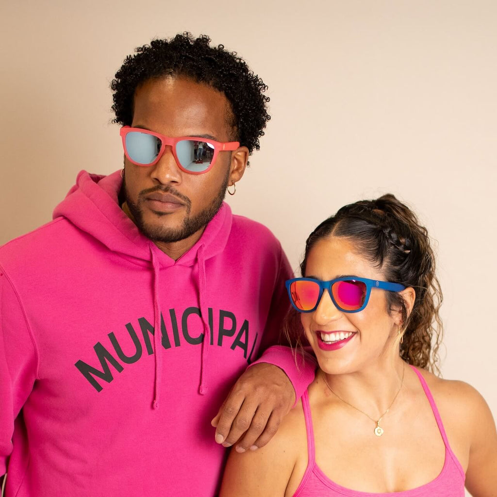 Epoch Eyewear Vibe Ecstasy Polarized Sunglasses – Pink Frame Blue Mirror Lens