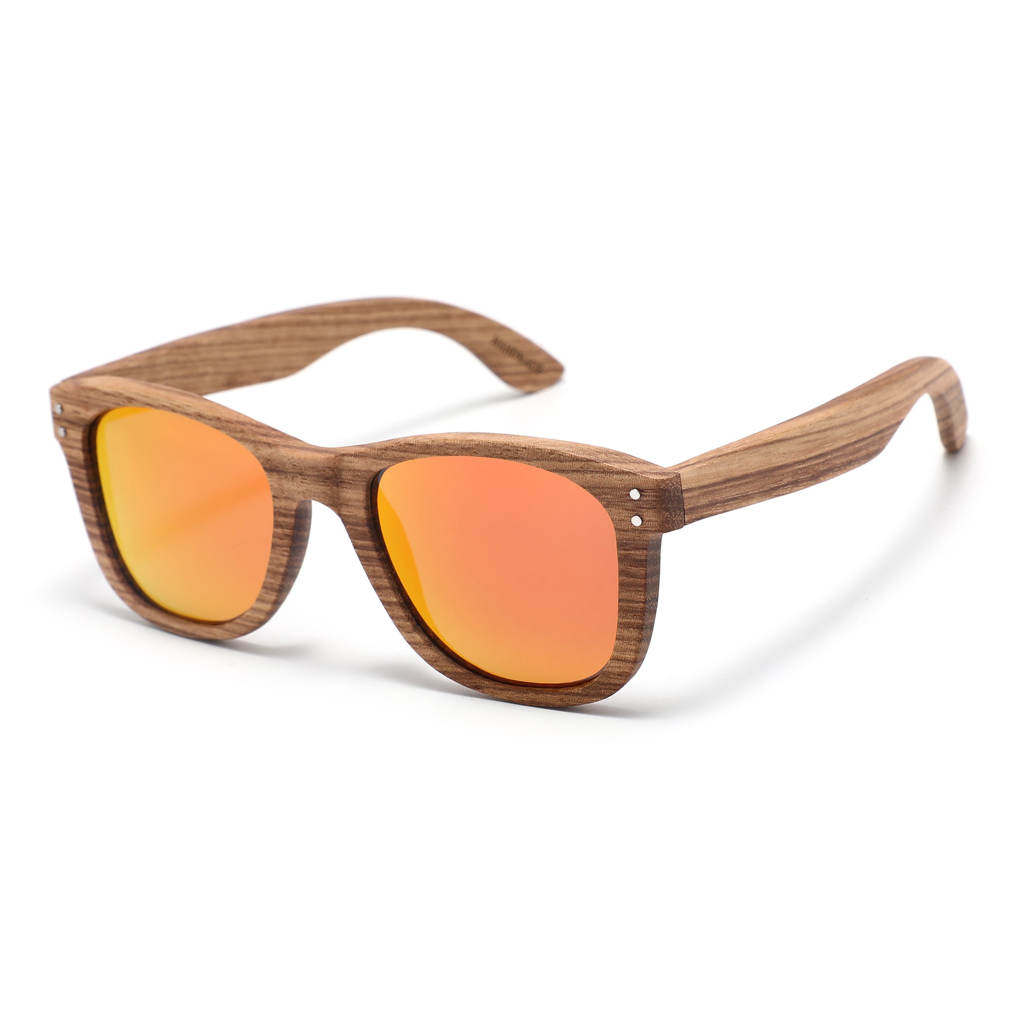 Papago Ruby Dunes handmade recycled wooden sunglasses with dark lenses and natural wood grain finish.