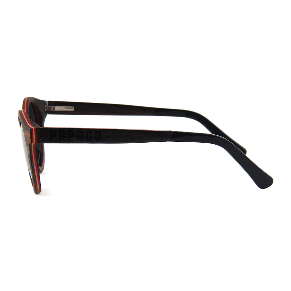 Dark Roast Sonoras sunglasses by Papago with sleek black frames and polarized lenses, showcasing a modern, stylish design.