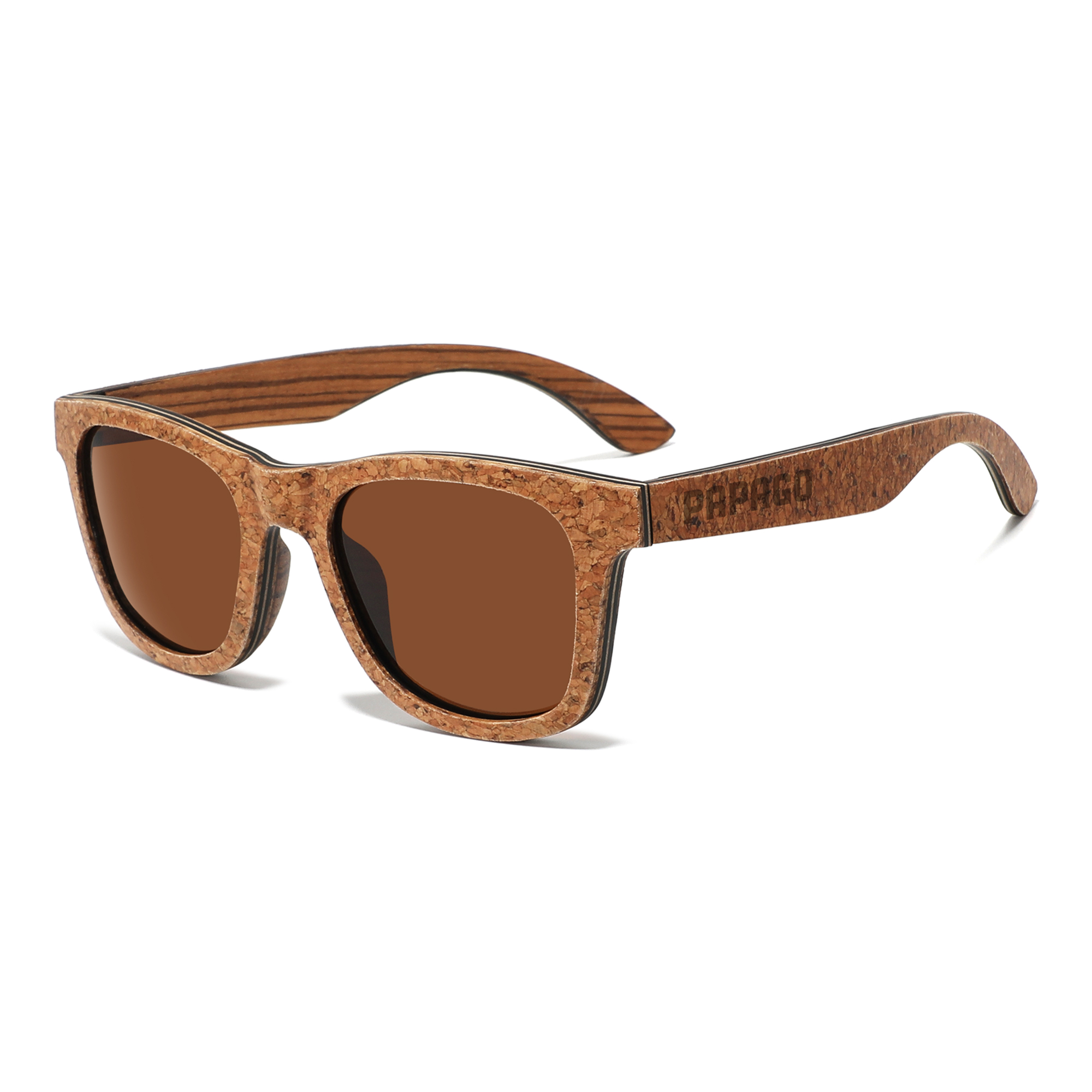 Papago Kork Balboas sunglasses with handmade recycled wooden frames, stylish and eco-friendly eyewear.