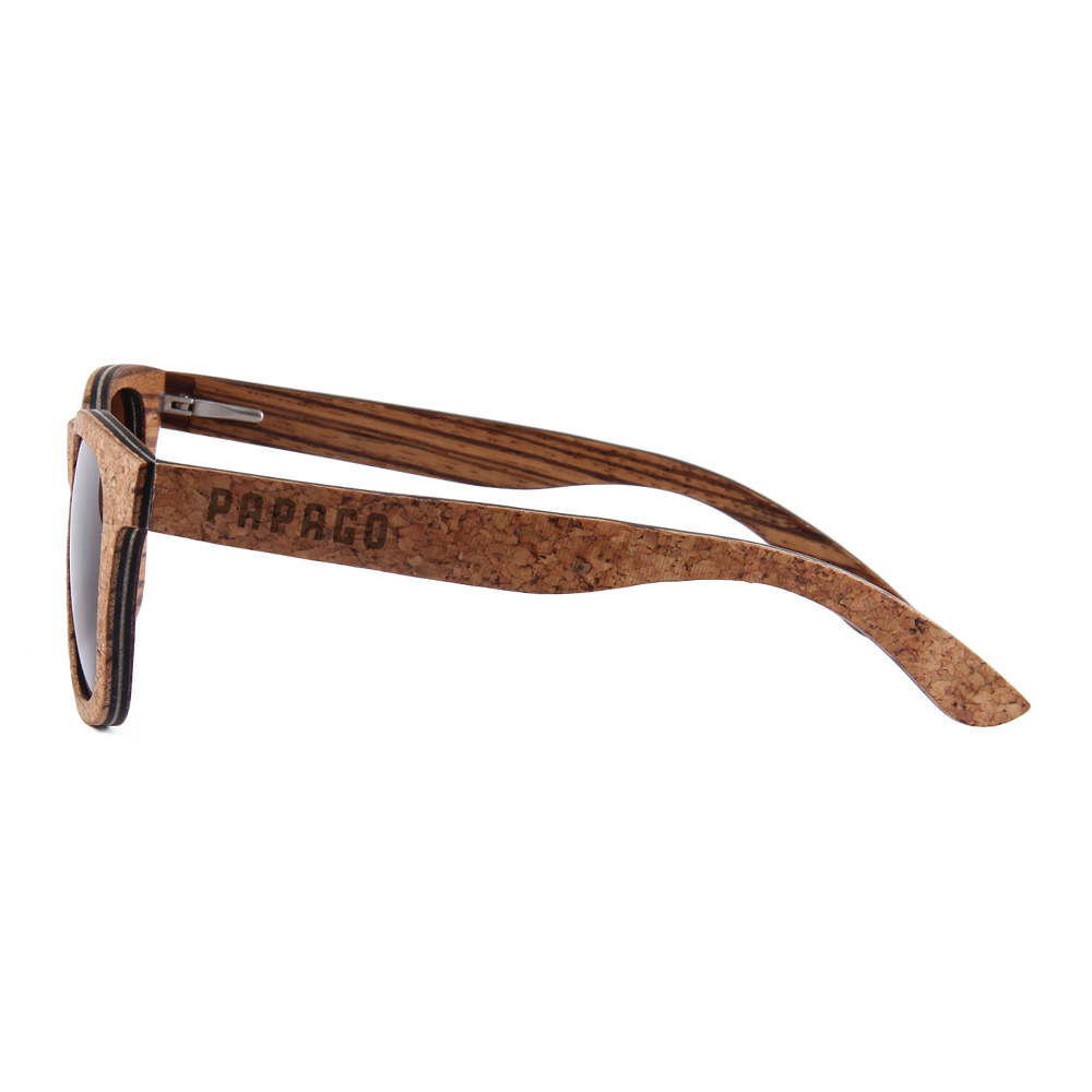 Papago Kork Balboas sunglasses with dark lenses and natural cork frames, stylish and eco-friendly eyewear for sunny days.