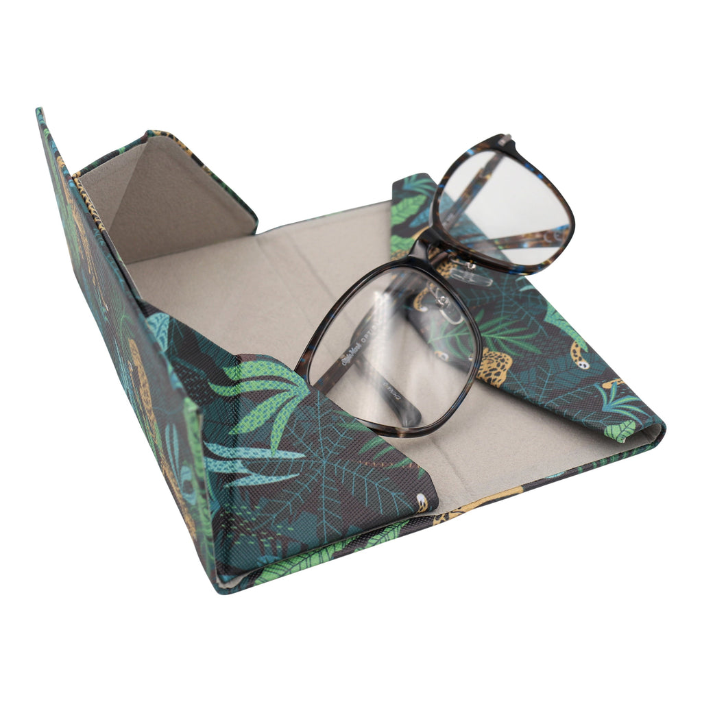 Cheetah Print Vegan Leather Glasses Case