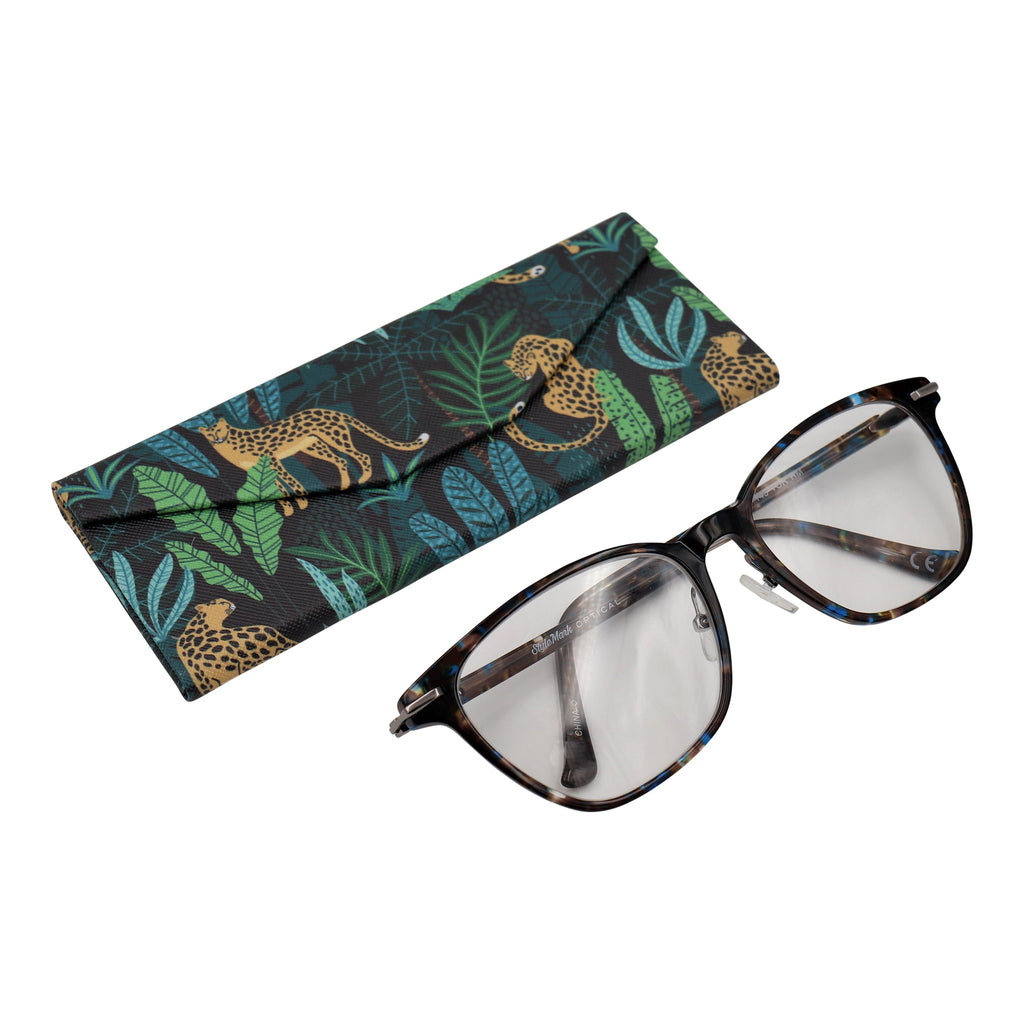 Cheetah Print Vegan Leather Glasses Case