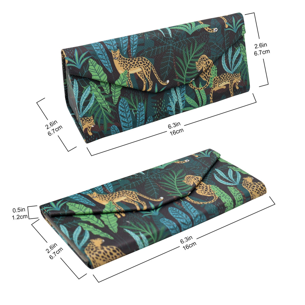 Cheetah Print Vegan Leather Glasses Case