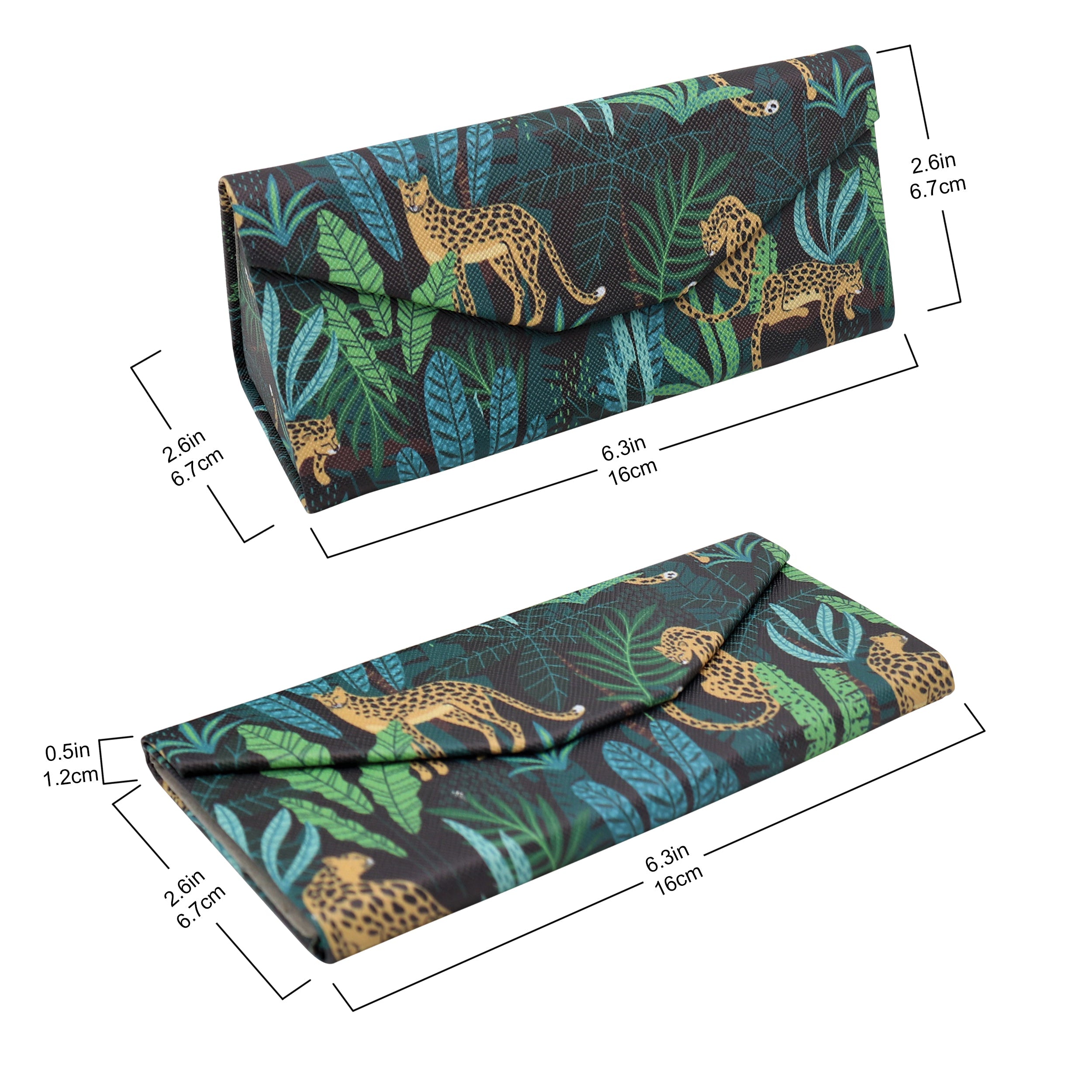 Cheetah Print Vegan Leather Glasses Case