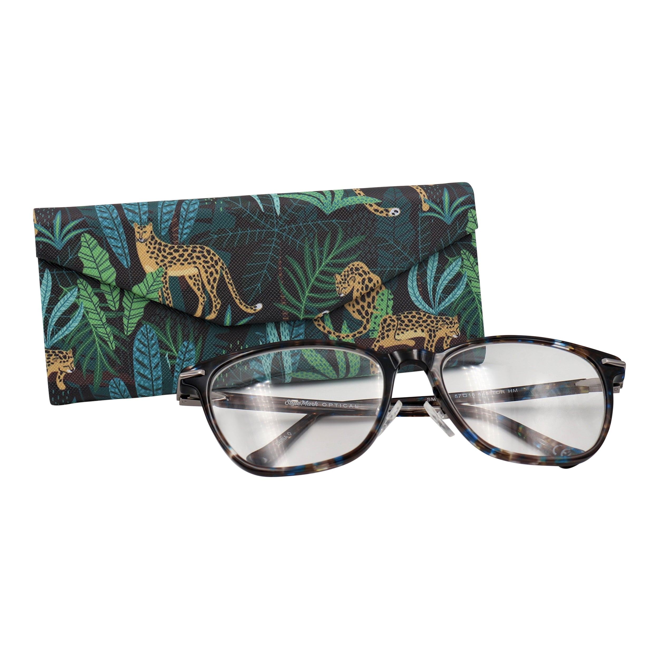 Cheetah Print Vegan Leather Glasses Case