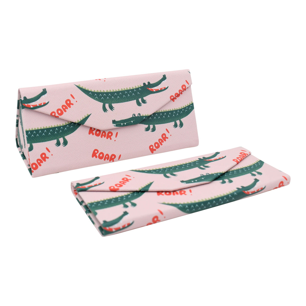 Crocodile Print Vegan Leather Glasses Case